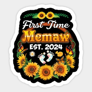 Est 2024 First Time Memaw New Mom Baby Sunflower Sticker